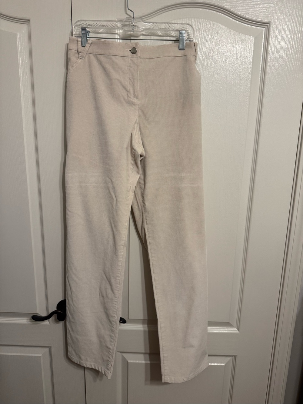 Per Se Cream Straight-Leg High-Rise Pants